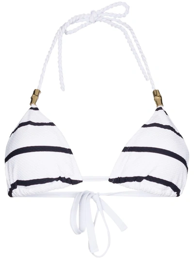 Shop Heidi Klein Core Stripe-pattern Triangle Bikini Top In White