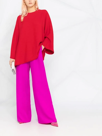 Valentino Wide-leg Silk Cady Pants In Pink