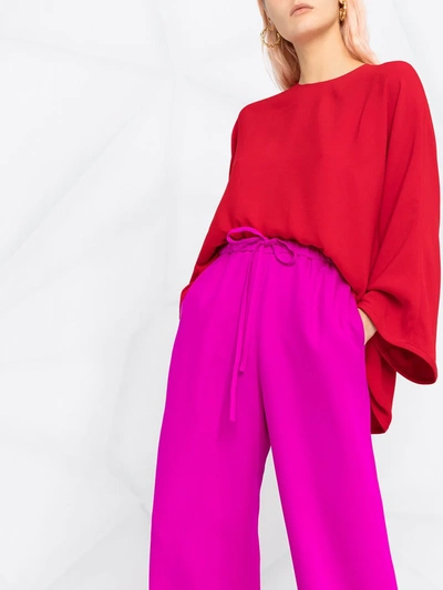 Valentino Wide-leg Silk Cady Pants In Pink