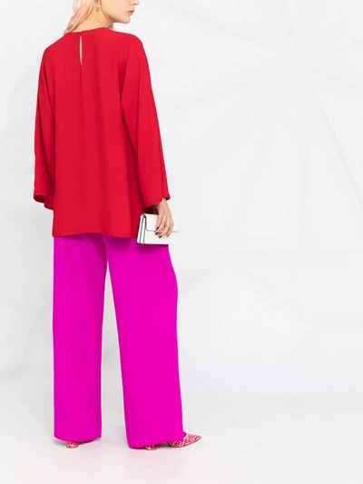 Valentino Wide-leg Silk Cady Pants In Pink