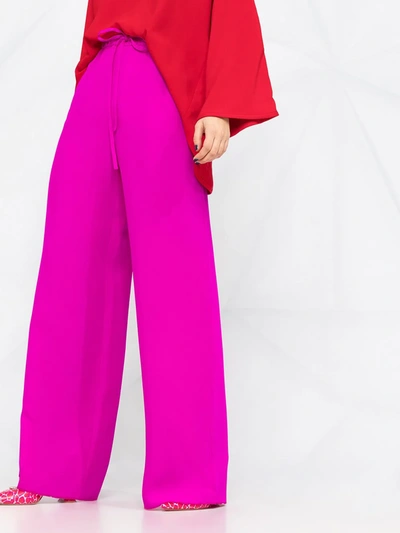 Valentino Wide-leg Silk Cady Pants In Pink