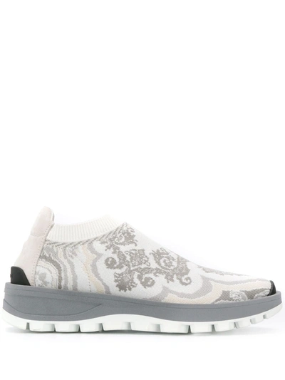 ETRO PATTERNED LOW TOP SNEAKERS - 白色