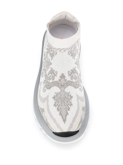 Shop Etro Patterned Low Top Sneakers In White