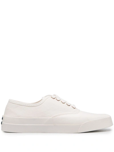 Shop Maison Kitsuné Low-top Canvas Sneakers In White