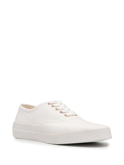 Shop Maison Kitsuné Low-top Canvas Sneakers In White