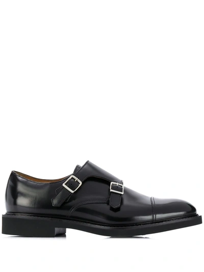 Shop Doucal's Tonal Toecap Monk Shoes In Black