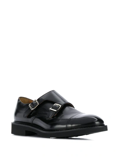 Shop Doucal's Tonal Toecap Monk Shoes In Black