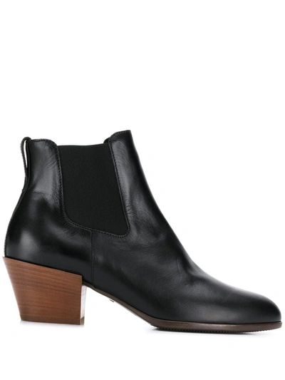 Shop Hogan Elasticated Panel Ankle Boots In Black