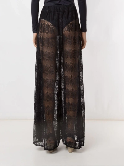 Shop Amir Slama Lace Wide Leg Trousers In Black