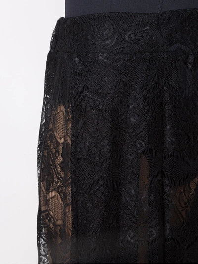 Shop Amir Slama Lace Wide Leg Trousers In Black