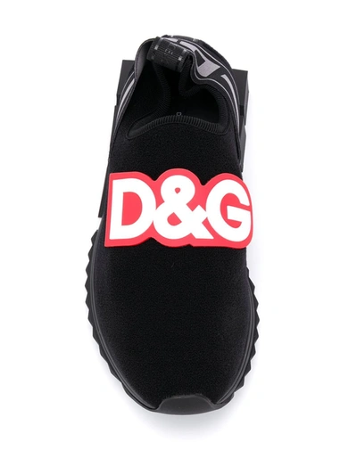 Shop Dolce & Gabbana Logo Slip-on Sneakers In Black
