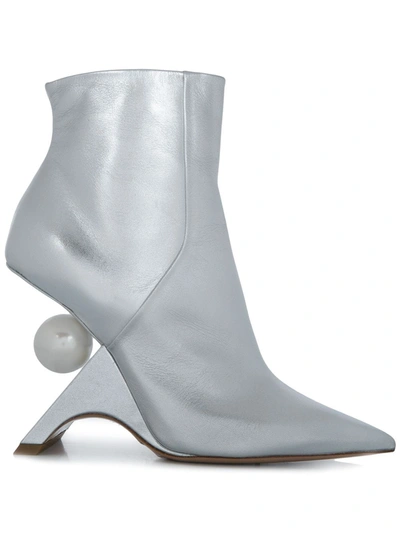 Shop Nicholas Kirkwood Jazzelle Ankle Boots 105mm In Silver