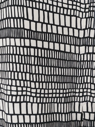 Shop Valentino Geometric Print Pleated Skirt In White