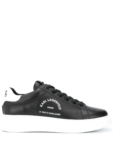 Shop Karl Lagerfeld Logo Low-top Sneakers In Black