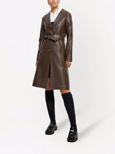 Shop Unreal Fur Charisma Faux Leather Coat In Brown