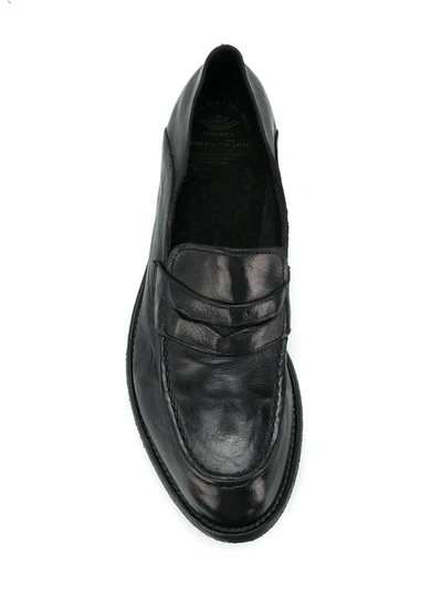 Shop Officine Creative Distressed Penny Loafers In Black