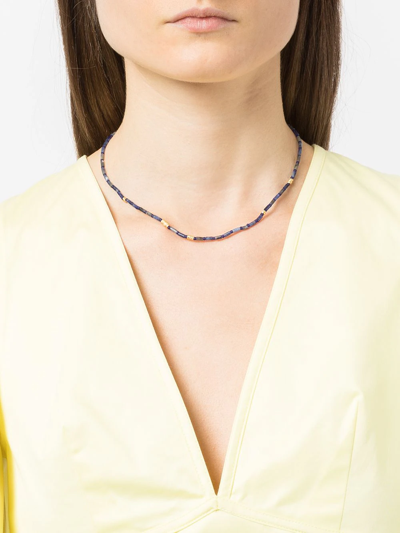 Shop Anni Lu Azzurro Beaded Necklace In Blau