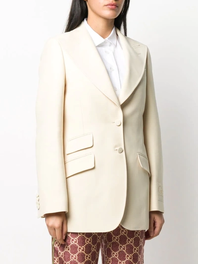 Shop Gucci Glitter Single-breasted Blazer In Neutrals