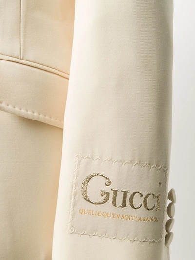 Shop Gucci Glitter Single-breasted Blazer In Neutrals