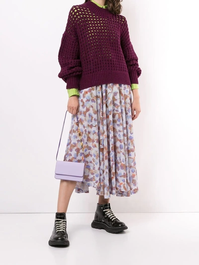 Lhd Open Knit Sweater In Purple