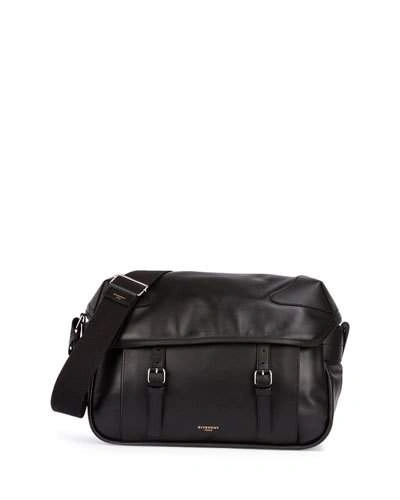 Givenchy Rider Leather Messenger Bag, Black