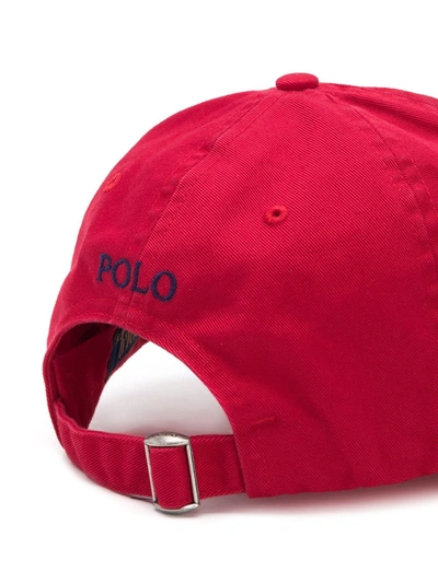 POLO RALPH LAUREN LOGO EMBROIDERED CAP - 红色