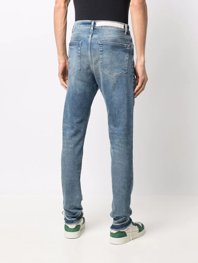 Shop Val Kristopher Distressed Slim-fit Jeans In Blau