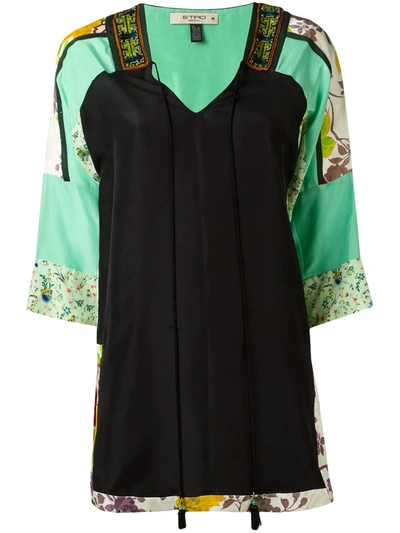 Shop Etro Three-quarters Sleeve Blouse In Black