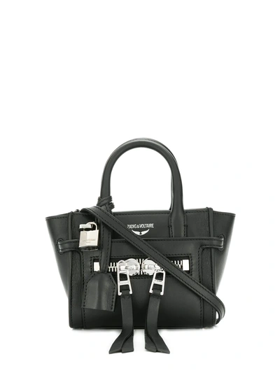 Zadig & Voltaire Candide Leather Top Handle Bag in Black