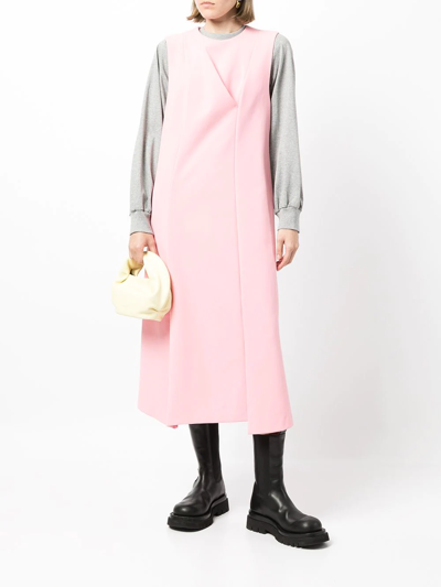 Shop Enföld Two-tone Knitted Dress In Pink