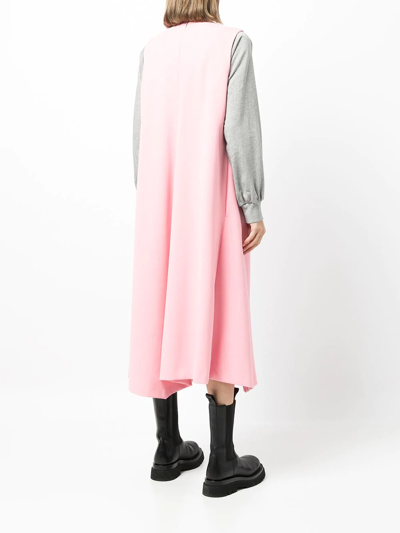 Shop Enföld Two-tone Knitted Dress In Pink