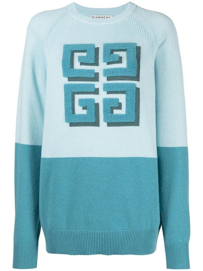 Shop Givenchy 4g Crew Neck Jumper In Blue