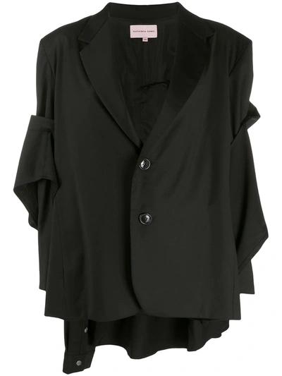 Shop Natasha Zinko Shirt On The Back Jacket In Black