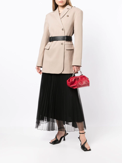 Rokh Asymmetrical Button Blazer In Braun