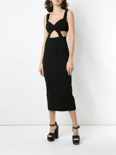 Shop Dolce & Gabbana Cut-out Midi Dress In Black