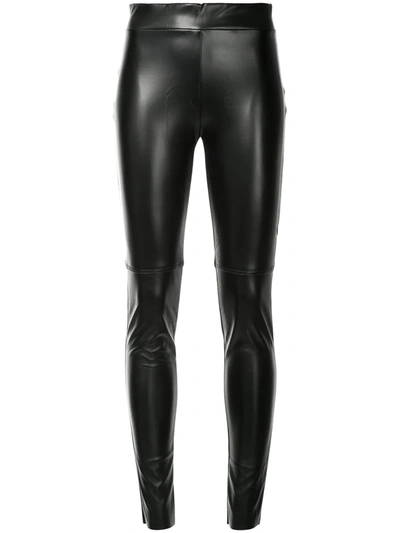 Wolford Black Amina Muaddi Edition Latex Leggings In Black