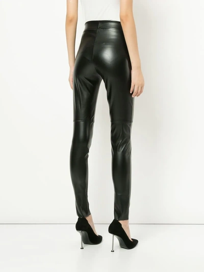 Wolford Black Amina Muaddi Edition Latex Leggings In Black