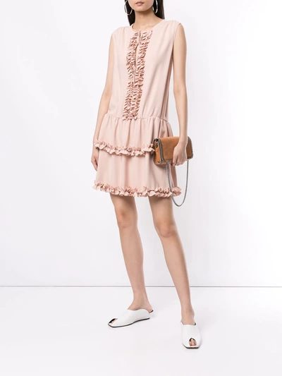 Shop Stella Mccartney Ruffled Trim Dress In Pink