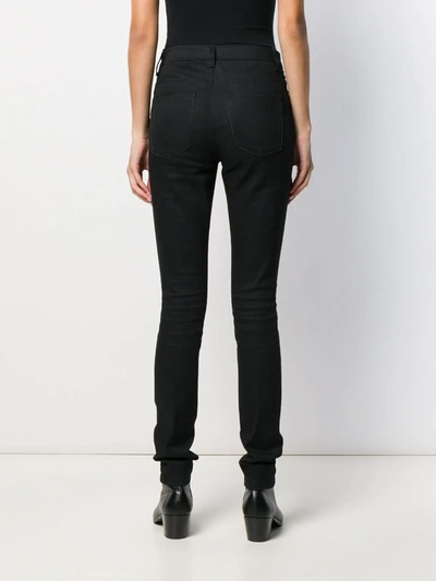 SAINT LAURENT MID-RISE SKINNY DENIM JEANS - 黑色