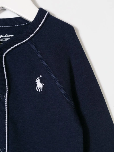 Shop Ralph Lauren Embroidered Logo Pajamas In Blue