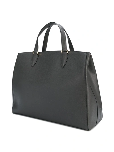 Shop Valextra Large Brera Tote Bag In Grey