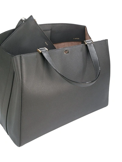 Shop Valextra Large Brera Tote Bag In Grey