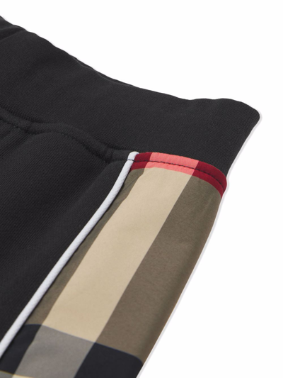 Shop Burberry Vintage Check-panel Cotton Shorts In Black
