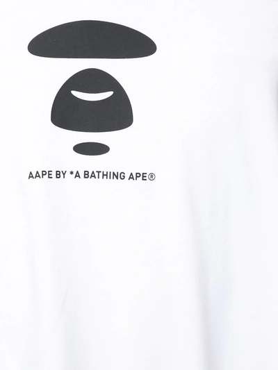Shop Aape By A Bathing Ape Graphic Logo Print Long-sleeved Top In White