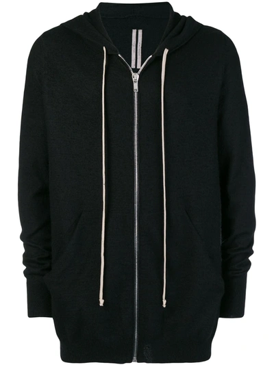 Shop Rick Owens Hooded Zipped Jacket In Black