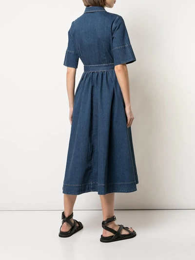 Shop Co Belted Denim Dress In Blue