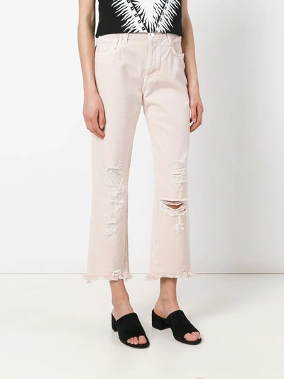 Shop J Brand Ivy Cropped Jeans In Pink