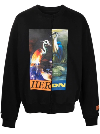 Shop Heron Preston Heron-print Sweatshirt In Schwarz