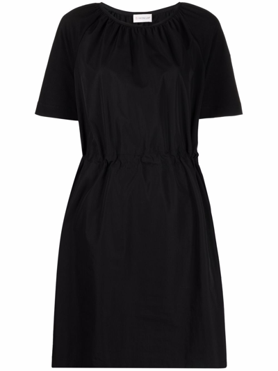 Shop Moncler Logo-patch Short-sleeve Dress In Schwarz
