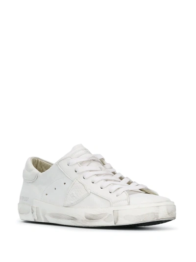Shop Philippe Model Paris Prsx Distressed Sneakers In White